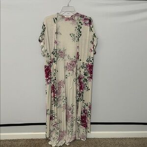 Floral Cream Duster Cardigan